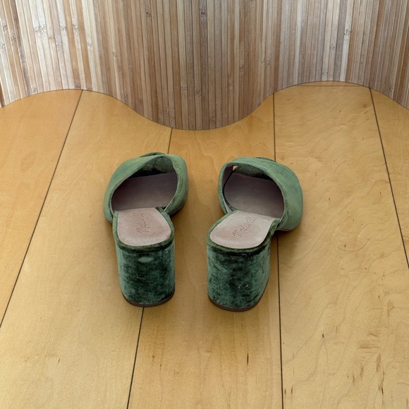 Madewell Green Velvet Block Heel Mules - Picture 3 of 3